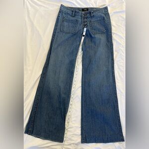 Billy Reid Wide-Leg Button-Fly Jeans • Size 26